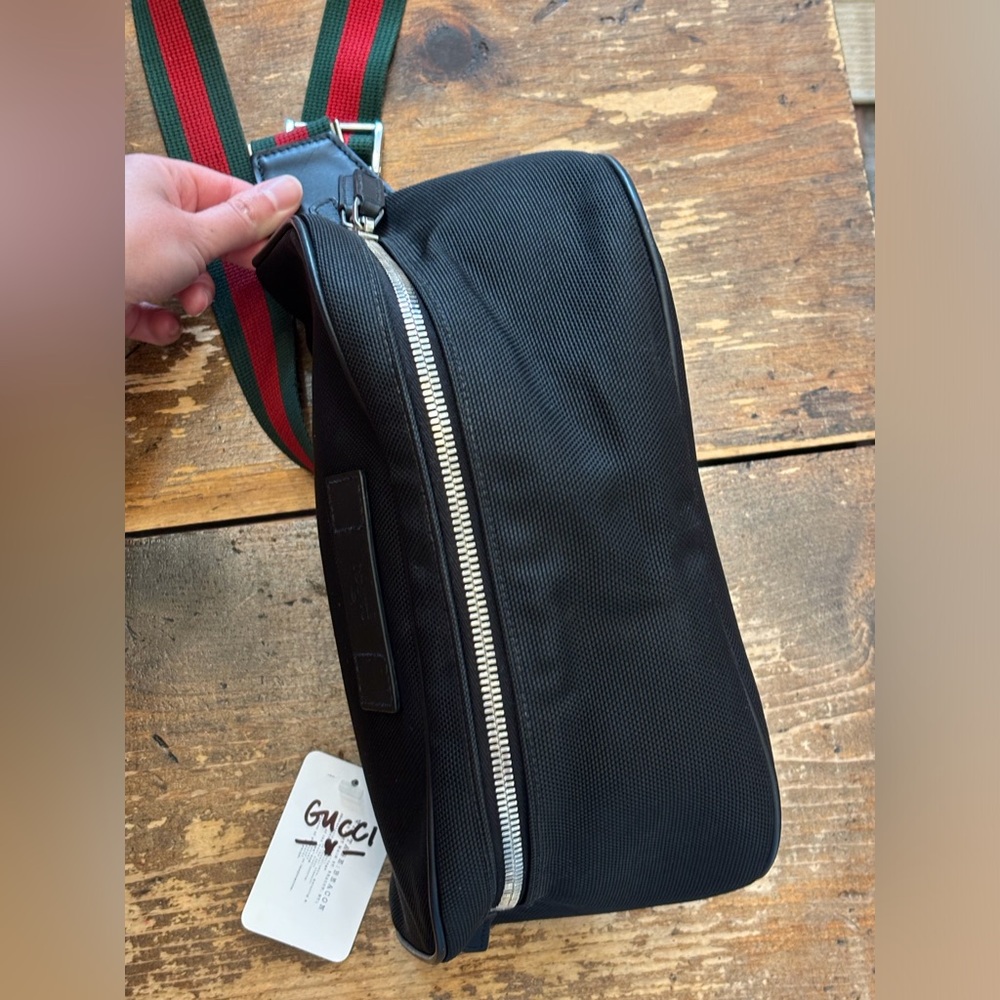 GUCCI Black Techno Canvas Belt / Shoulder / Crossbody Bag - Picture 9 of 16